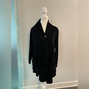 Bobeau Black One Button Wrap Fall Casual Cardigan 3/4 Sleeve Sz S